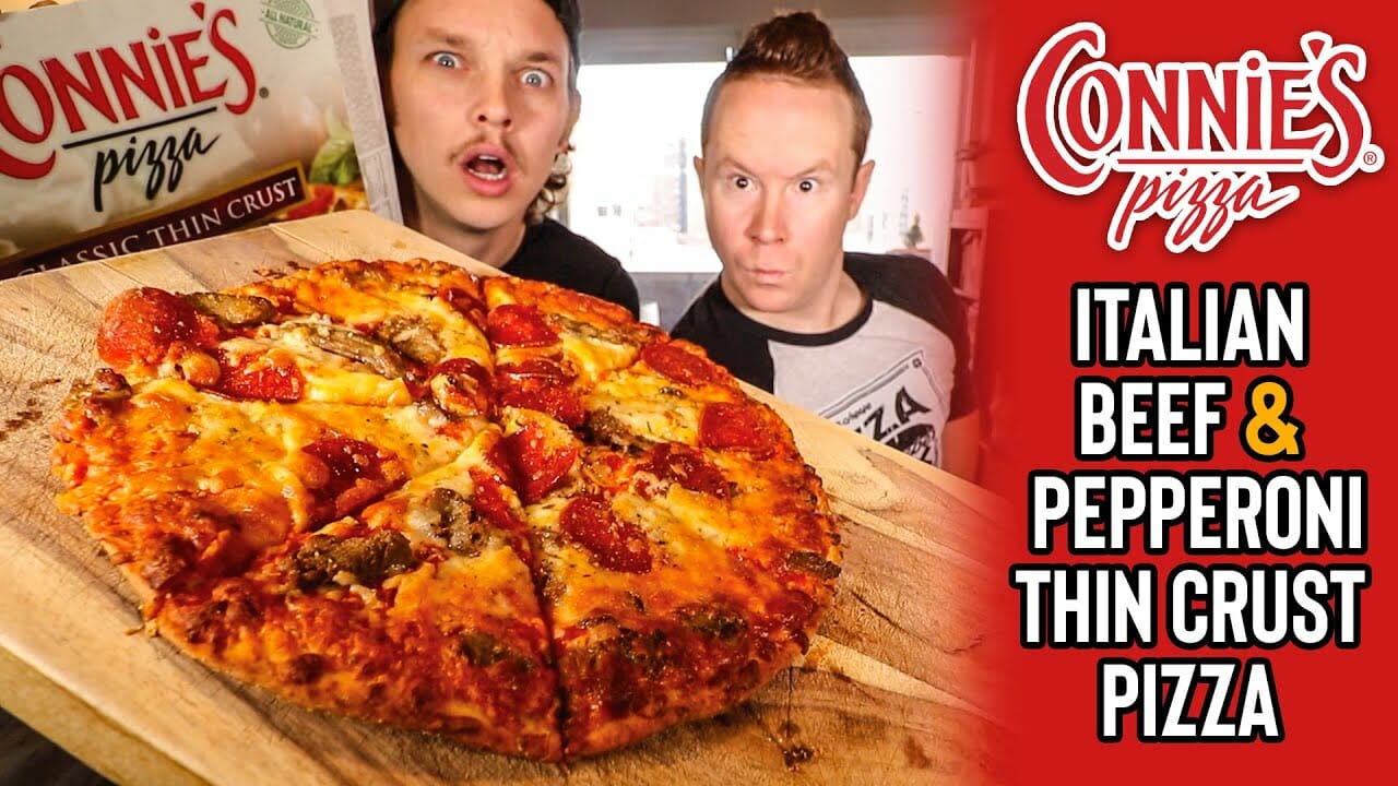 We ate a $7.49 Connie's Pizza with Italian Beef & Pepperoni